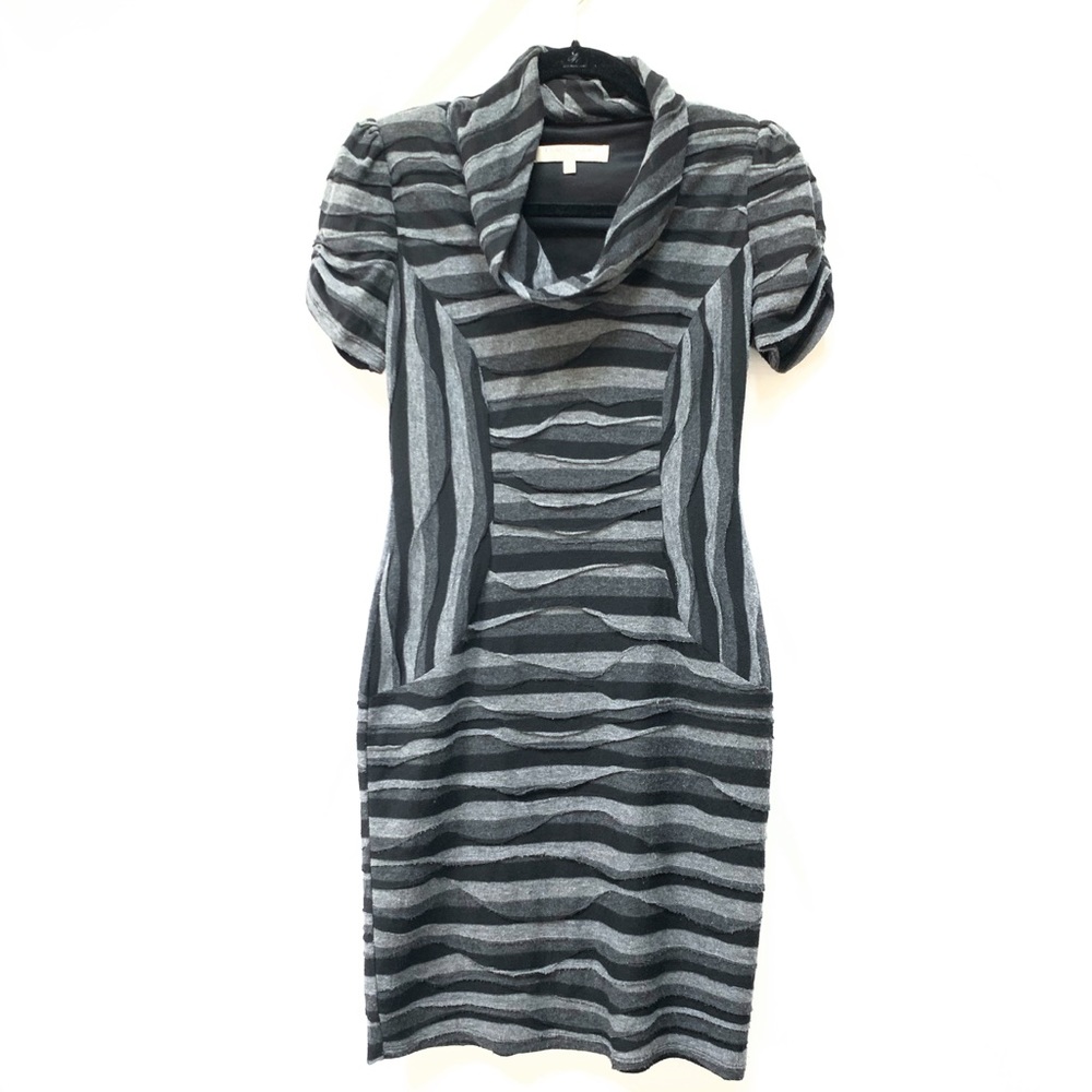 Evan Picone Vintage Knit Dress Grey Size 2 Petite - Picture 7 of 13